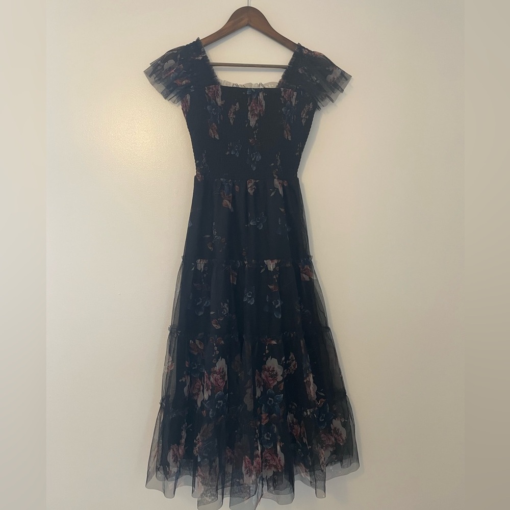 Baltic Born Black Floral Midi Dress - Picture 3 of 6
